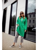 Oversized insulated tunic with an asymmetrically cut side, green FI726 - Online store - Boutique